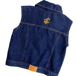 Rocawear Classic Denim Vest Boys 4T Blue Collared Button Embroidered Logo